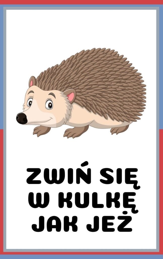 Karty ruchowe dla dzieci do druku - zwiń w kólkę