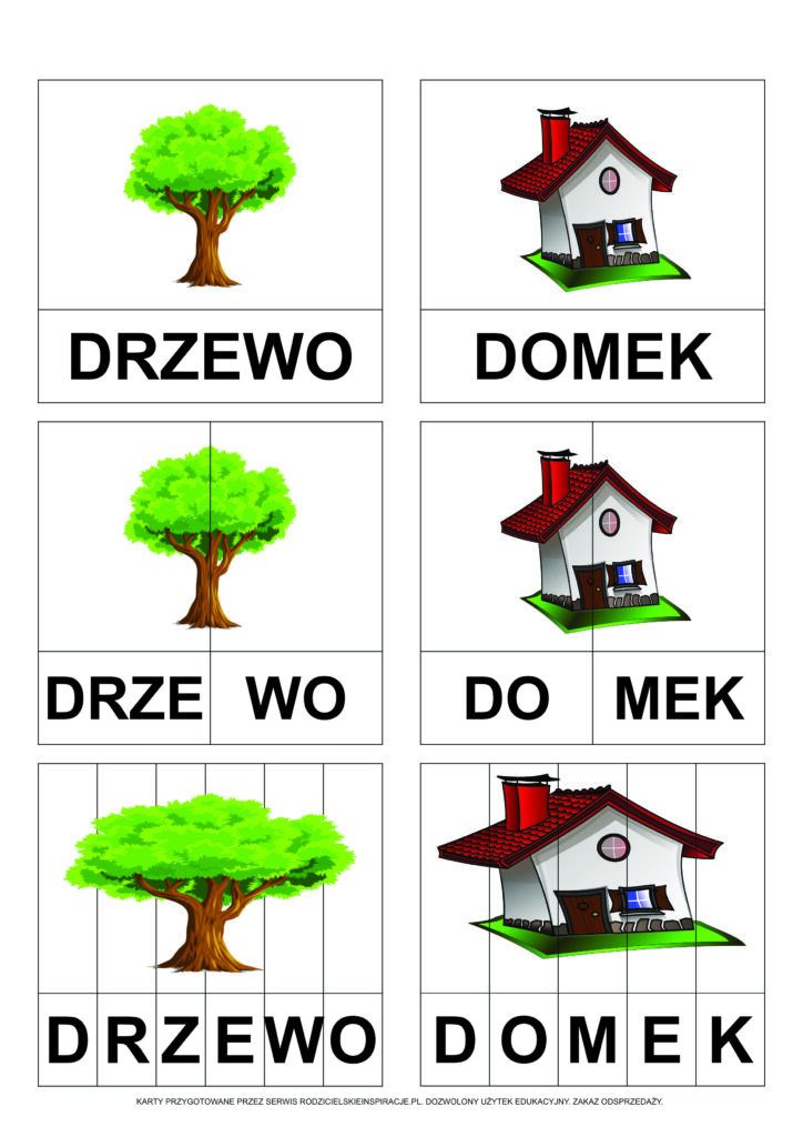 Karty pracy do druku za darmo: sylaby i litery