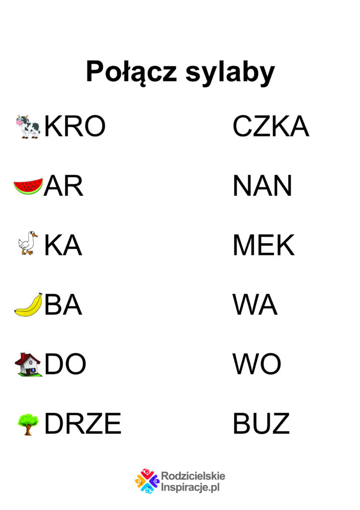 Karty pracy do druku za darmo: sylaby i litery