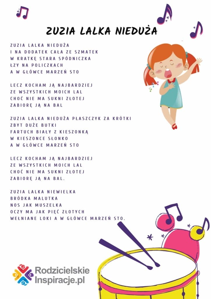 Zuzia lalka nieduża tekst