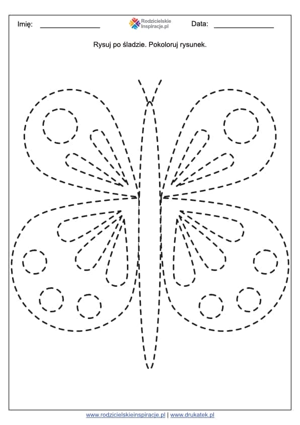 Motyl wiosenna grafomotoryka