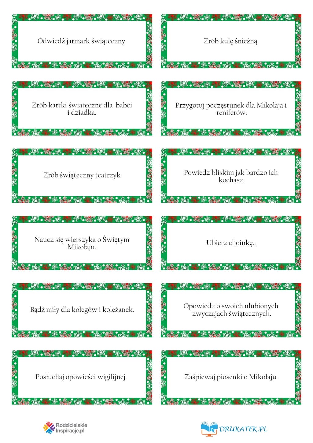 zadania kalendarz adwentowy pdf