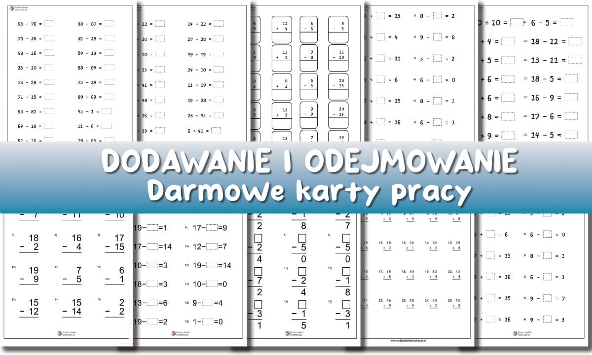 Zadania matematyczne do druku. Matematyka karty pracy