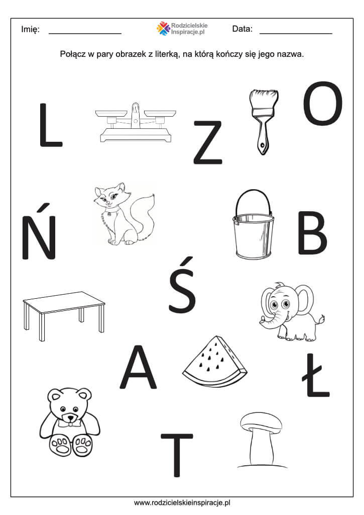 gloskowanie literki cwiczenia karty pracy