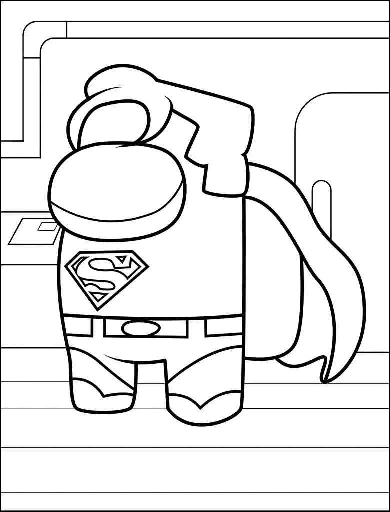 Among Us Superman kolorowanki