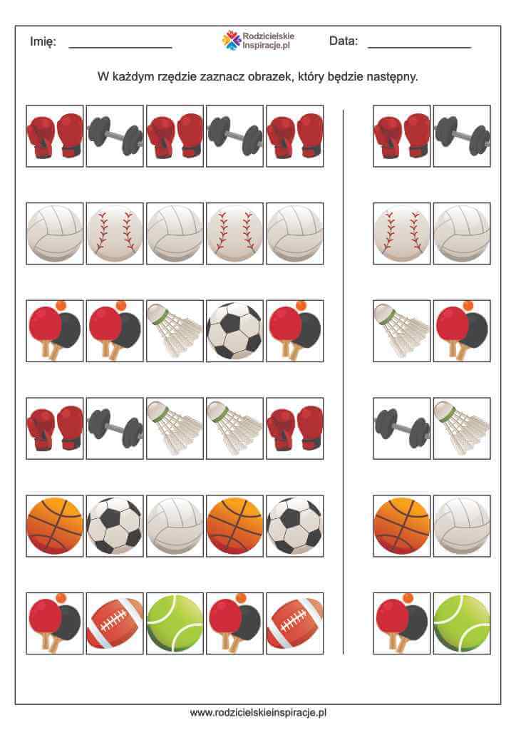 Sport sekwencje do druku