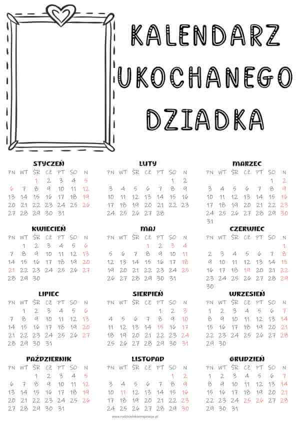 Kalendarz Dzien Dziadka 2025