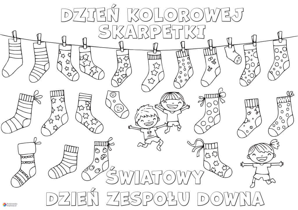 Dzien kolorowej skarpetki kolorowanka